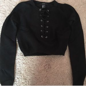Black crop top sweater